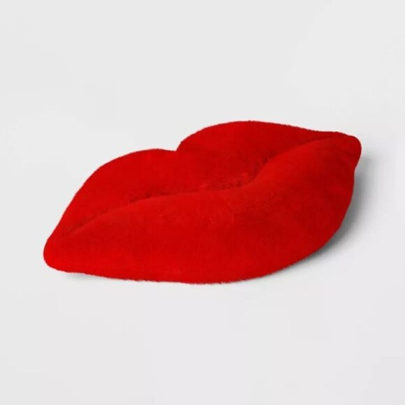 Target Room Essentials Plush Lip Shaped Toss Throw Pillow Red - Valentine's Day - Picture 3 of 6